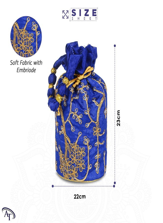 Ankit Traders AT Multicolour Royal Potli Bags for Women Pack of 10 | Beads Handle Bridal Batwa Purse | Ideal for Wedding, Festive & Return Gifts - Image 3